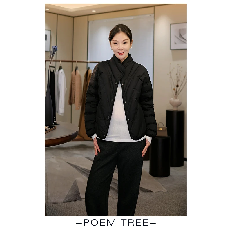 poem treeB“温暖型格”无缝压胶防水新工艺短秋冬款羽绒服DL2449