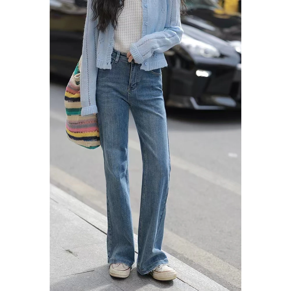 秋冬新款四面弹窄版直筒裤休闲百搭简约气质新款