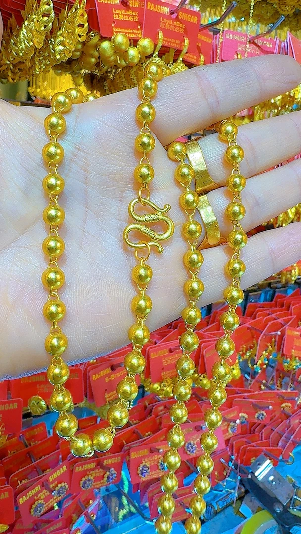 铜合金项链 【LayLaBez】合金项链精致光珠圆珠简约个性时尚长链