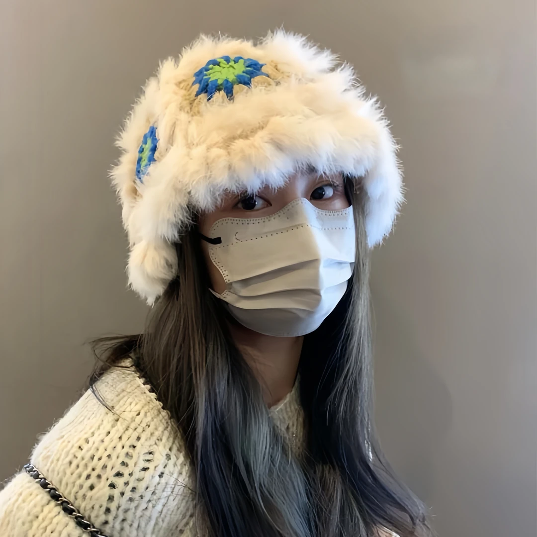 洋气帽子国潮保暖防寒秋冬季帽子毛线帽女百搭渔夫帽中国风醒狮帽