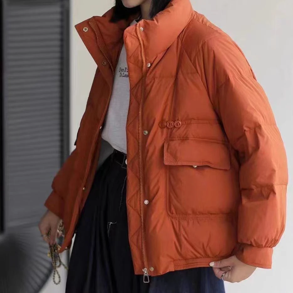 2024新款休闲保暖外套百搭宽松时尚短款小个子六粒扣