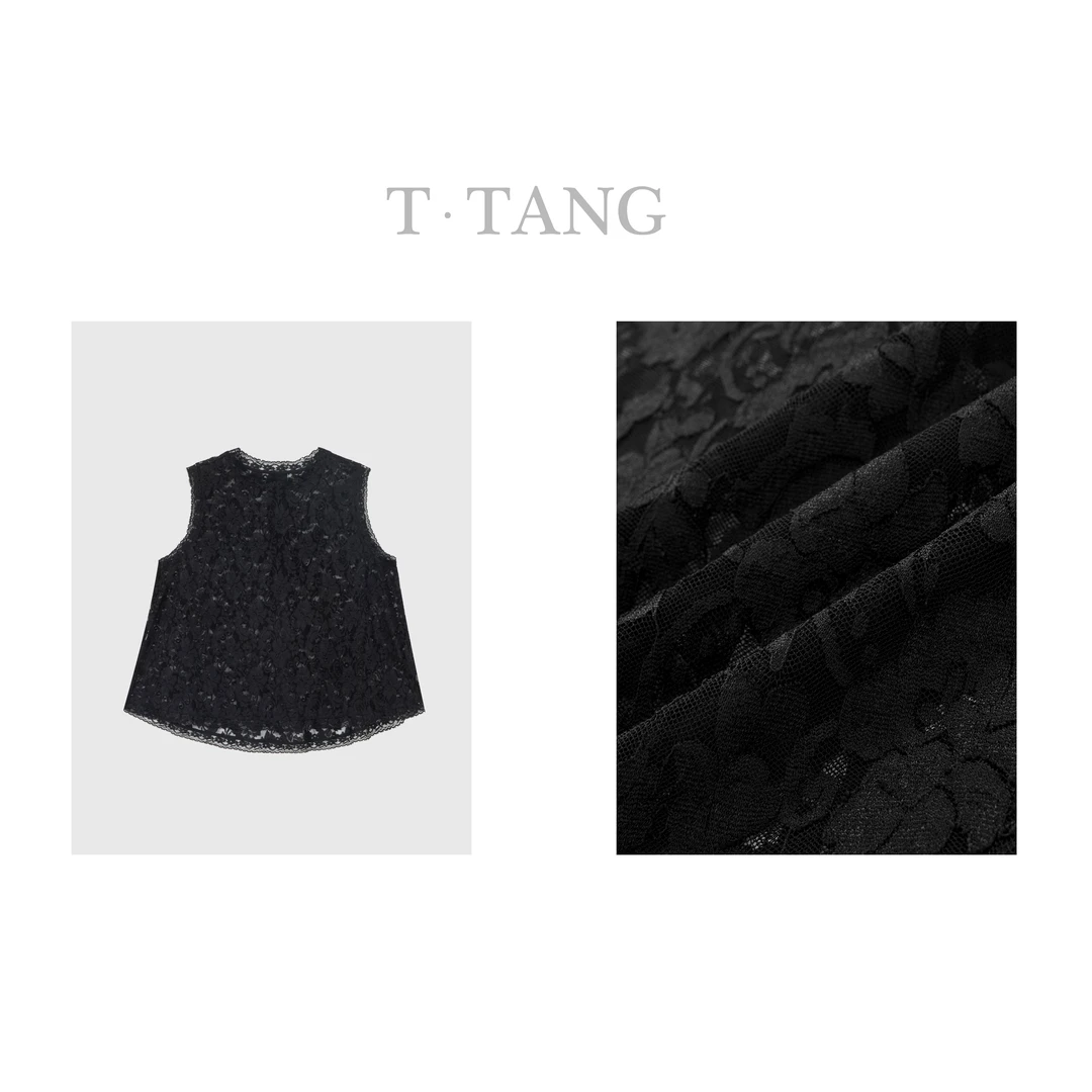 （微瑕介意勿拍）夏款立体镂空高档花边拼缝气质时尚无袖上衣【6276】