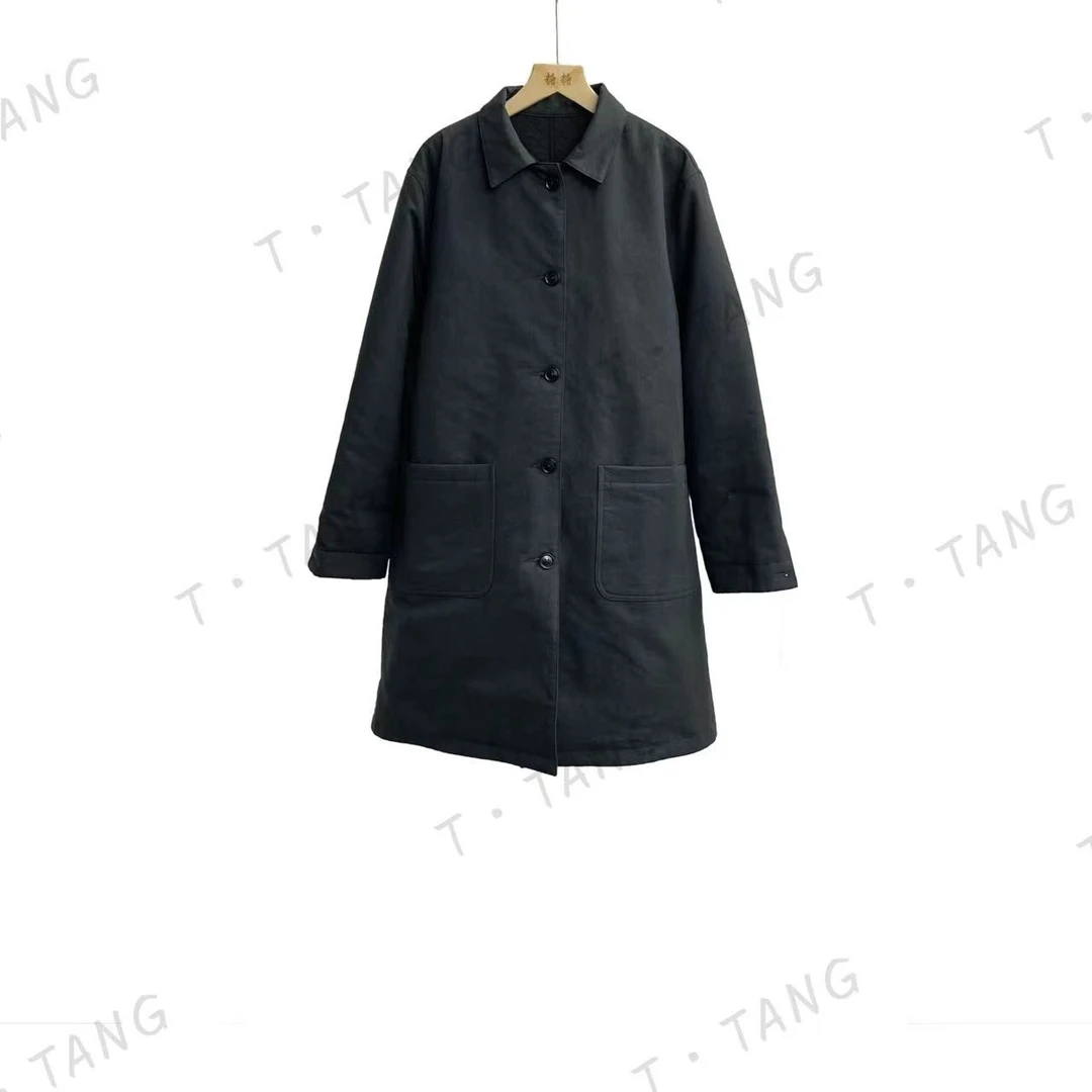 FL冬季纯色中长款双面可穿棉服外套【2331】