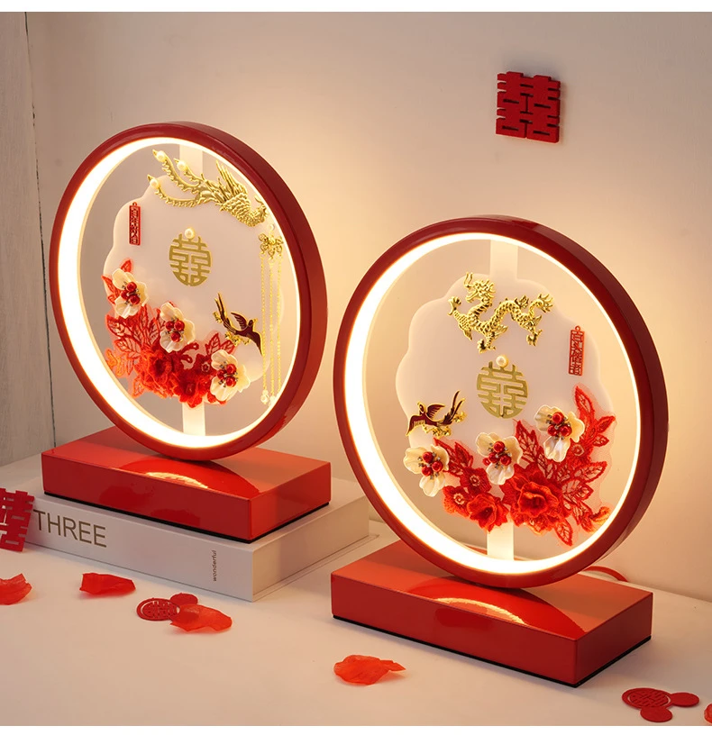 GEWU【龙凤呈祥】结婚台灯婚庆新婚送新人闺蜜礼物陪嫁灯婚房长明灯