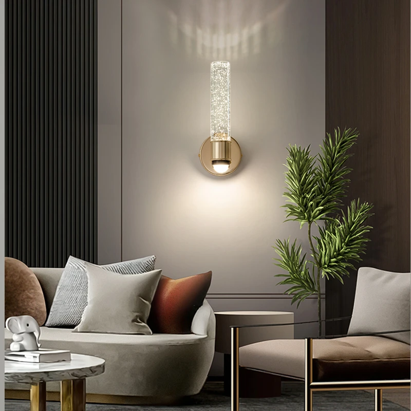 气泡水晶壁灯客厅玄关背景墙灯过道楼梯别墅轻奢卧室床头灯装饰