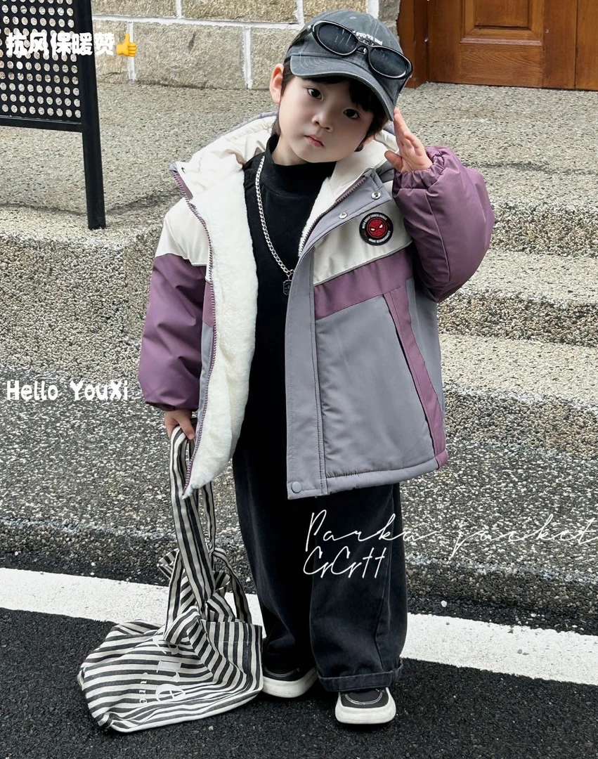 男童派克服加绒加厚