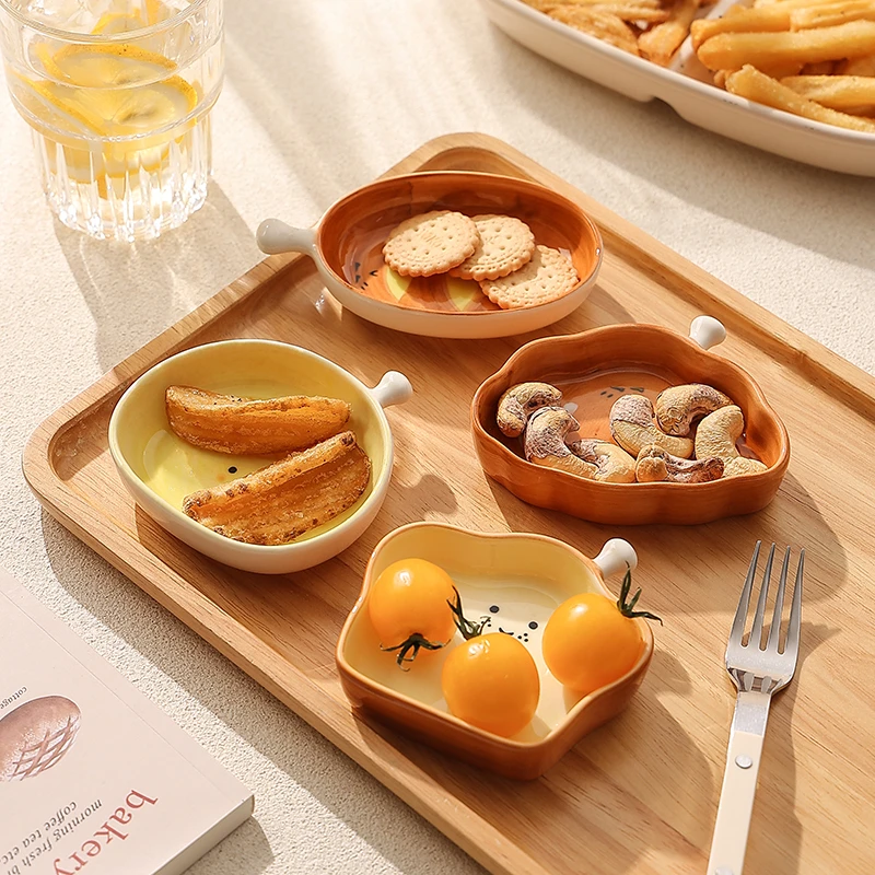 可爱面包造型蘸料碟陶瓷调味碟网红小料碟火锅蘸酱碟家用酱油醋碟