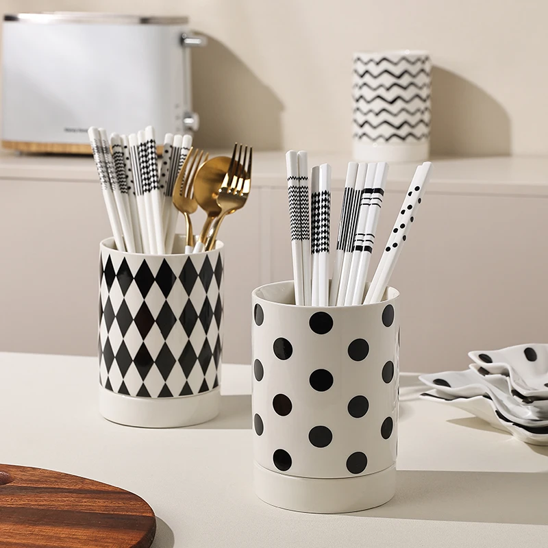 赫本风网红筷子笼好看的筷子筒陶瓷家用厨房放快子专用筷子篓筷桶
