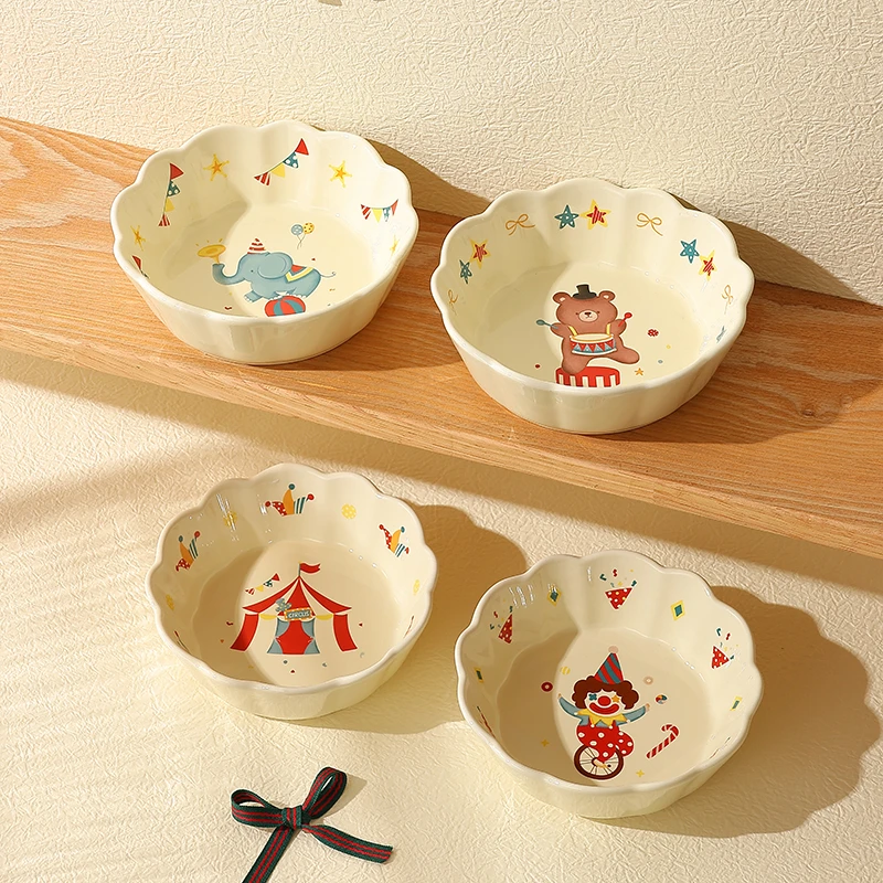 陶瓷沙拉水果盘碗燕麦片酸奶碗女生6寸碗可爱的碗空气炸锅专用碗