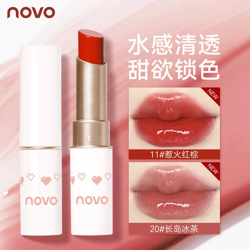 NOVO5960口红水光镜面淡妆纯欲唇膏薄透轻盈嘟嘟唇不沾杯novo唇釉
