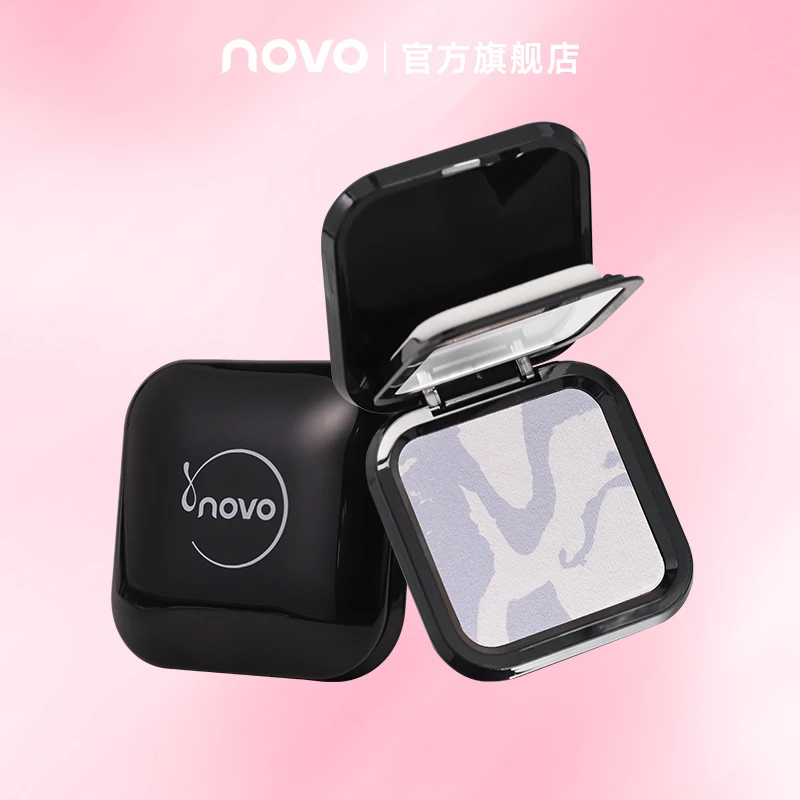 NOVO5964定妆粉饼控油遮瑕防水服帖单色干湿两用方形双色新手持妆
