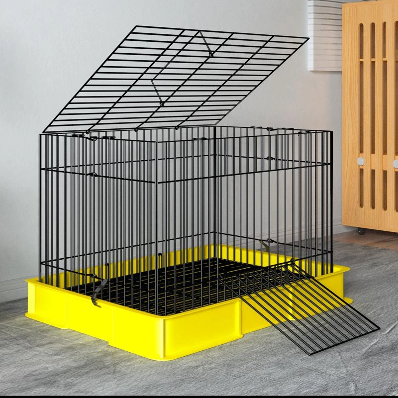 兔笼防喷尿笼宠物兔笼深盘密兔子笼荷兰猪笼兔笼子家用大号防溅笼