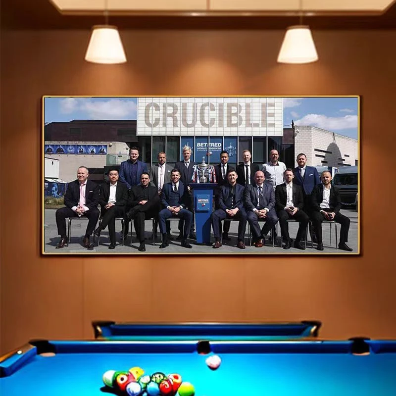 台球厅挂画桌球斯诺克明星台球室俱乐部墙面装饰画壁画墙画横幅大