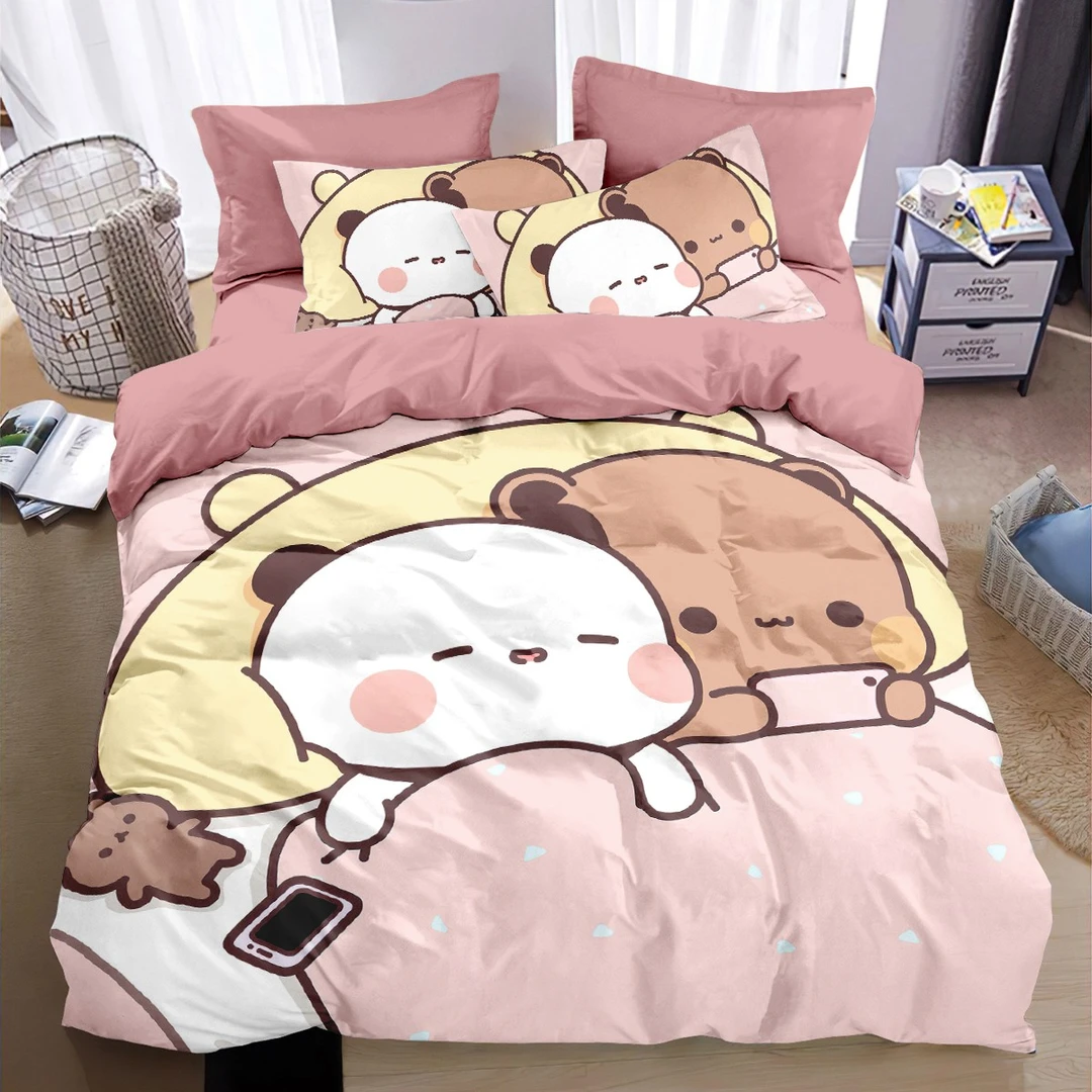 纯棉一二布布纯棉四件套被套床单可爱卡通学生亲肤床套床品3件套