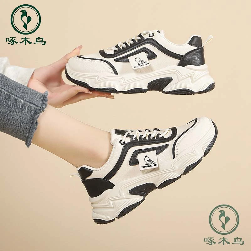 啄木鸟品牌百搭春秋时尚厚底跑步ins网面老爹鞋学生【5555】