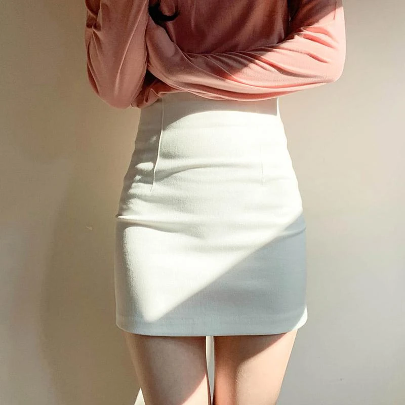 弹力显瘦职业包臀裙气质紧身裙春夏季新款白色半身裙女高腰短裙