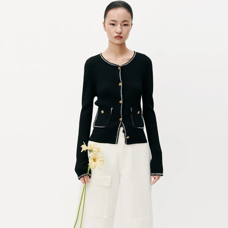 【商场同款】edition小香风手工钩边针织衫#EBC3CAR019