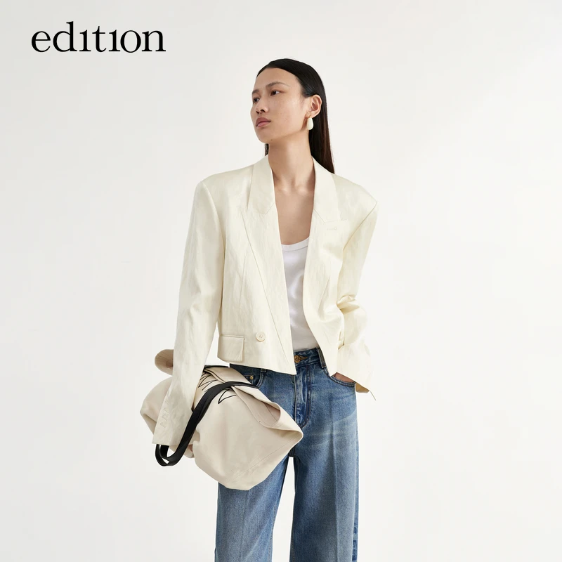 【搭搭精选】edition微皱短款女绅士西装外套西服#EBC1BLAT05