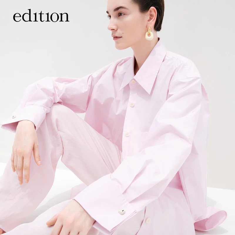 【E+轻生活系列】edition欧若风夏款棉宽松盐系衬衫#EBD2SHTT04