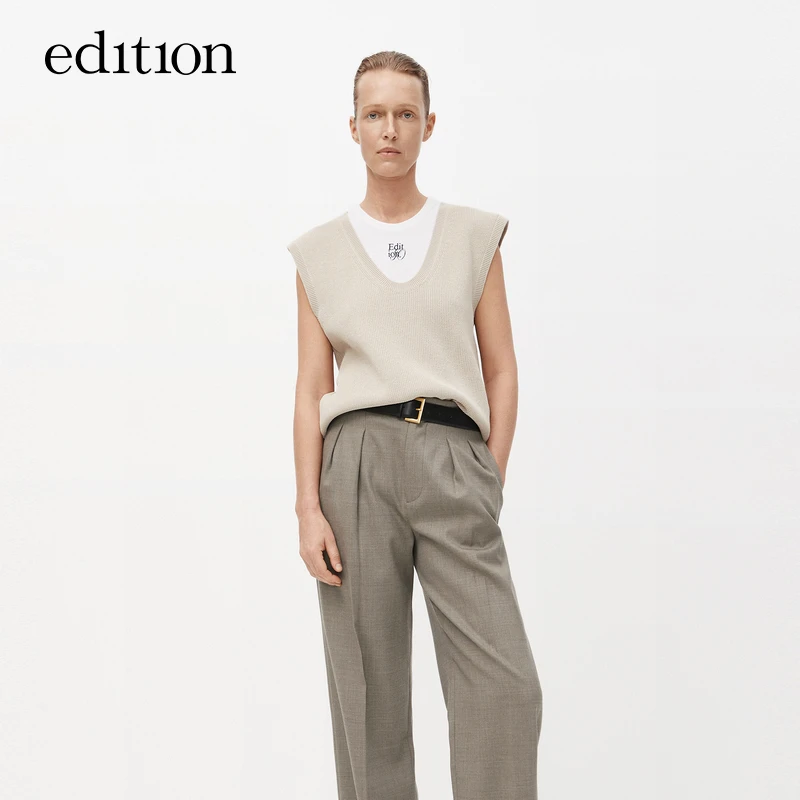 【商场同款】edition秋绵羊毛马甲工字背心两件套#EBC3SWT059