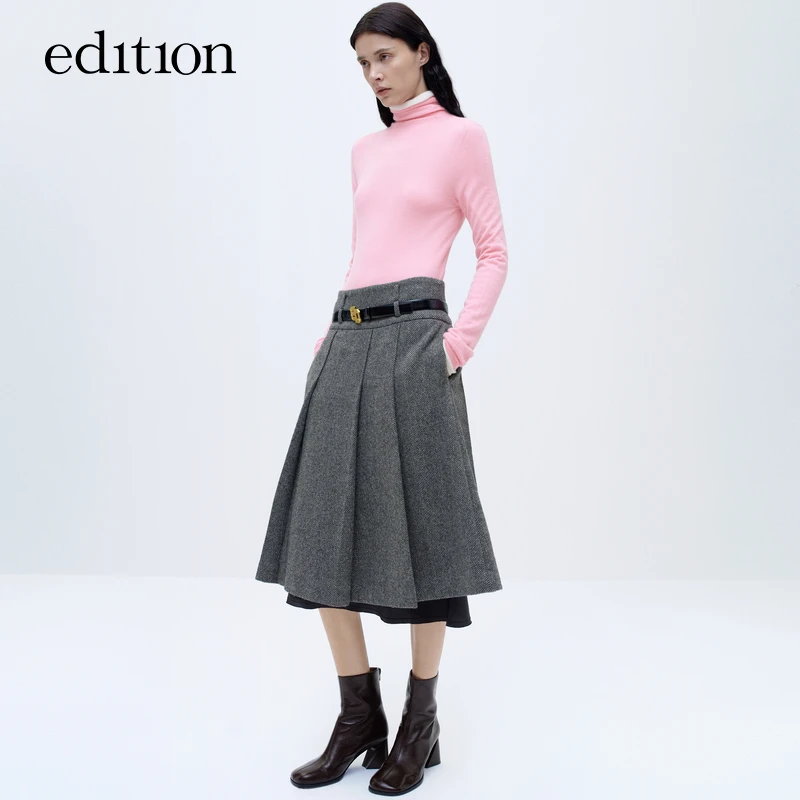 【商场同款】edition冬款山羊绒修身高领毛衣女#EBC4SWT033