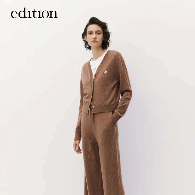 edition秋冬时尚毛衣外套女复古风绵羊毛羊绒针织开衫#EBD3CARK01