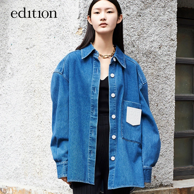 edition牛仔外套宽肩廓形宽松复古时尚牛仔衬衫#EBB1SHTT03