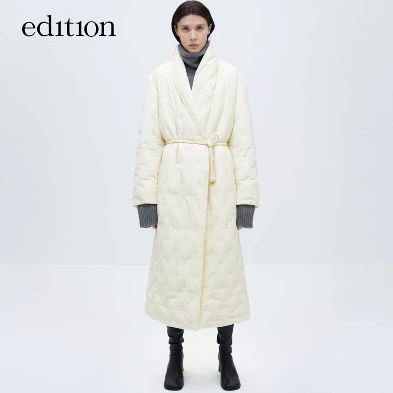 【赵老板专属】edition羽绒服长浴袍式裥棉绣鹅绒大衣#EBC4EINT07