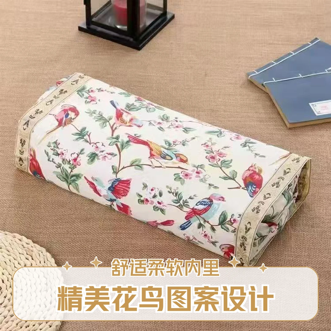 艾草宫廷枕枕头成人老粗布护颈高低可调节两用睡眠艾草艾绒