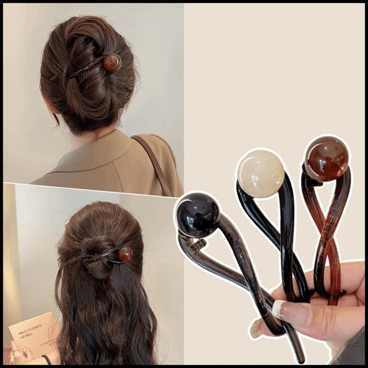 2025新款盘发神器扭扭夹脑后一字夹半扎夏季发夹女抓夹发量多头饰