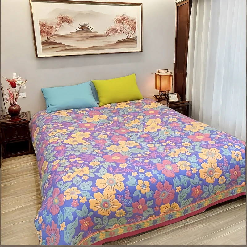 【亏本走量】150*200万紫千红纱布毛巾被床盖六层加厚柔软双面盖毯