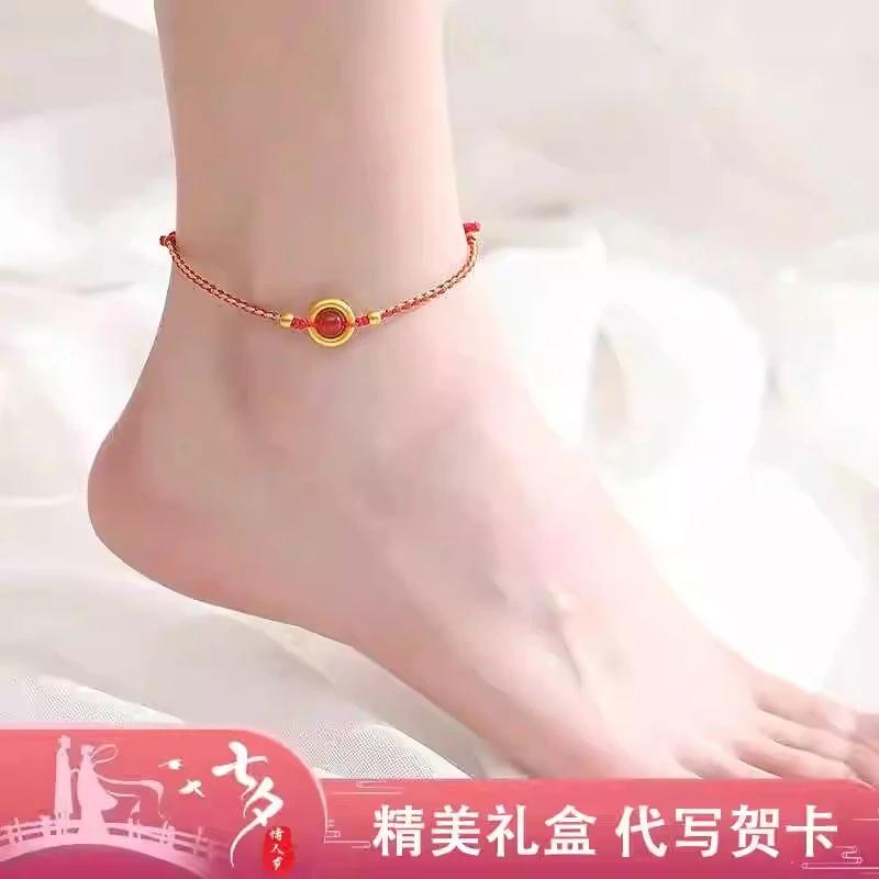 合金布艺脚链  礼物女生脚链送女友老婆高级实用纪念日七夕情人节