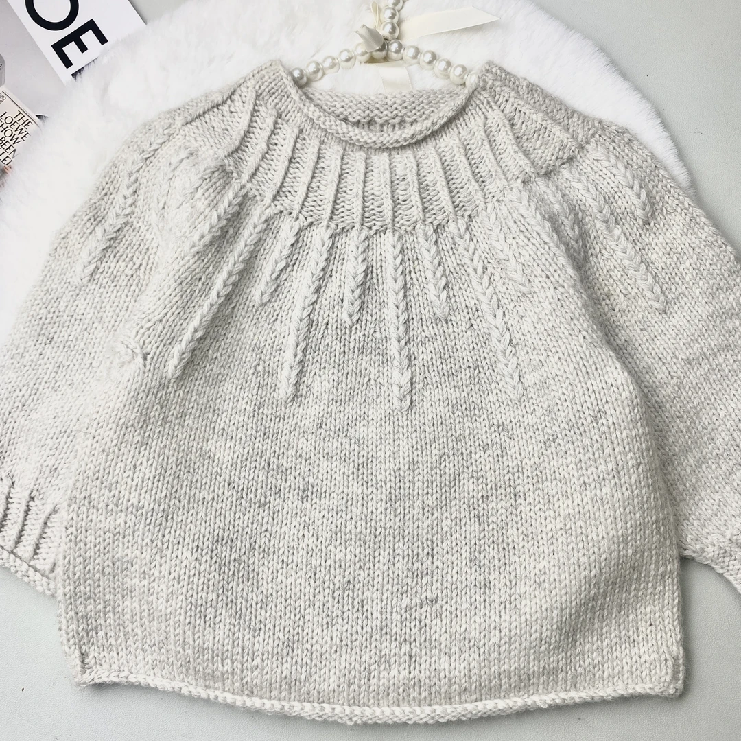 【岁年】正品山羊绒宝宝毛衣编织教程材料包  从上往下编织套头圆领