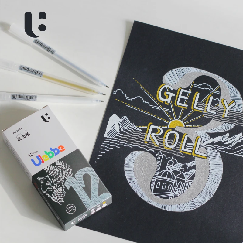 Ulebbe/优乐彼3003高光笔金色记号笔涂鸦刷题绘画书写签字手账笔