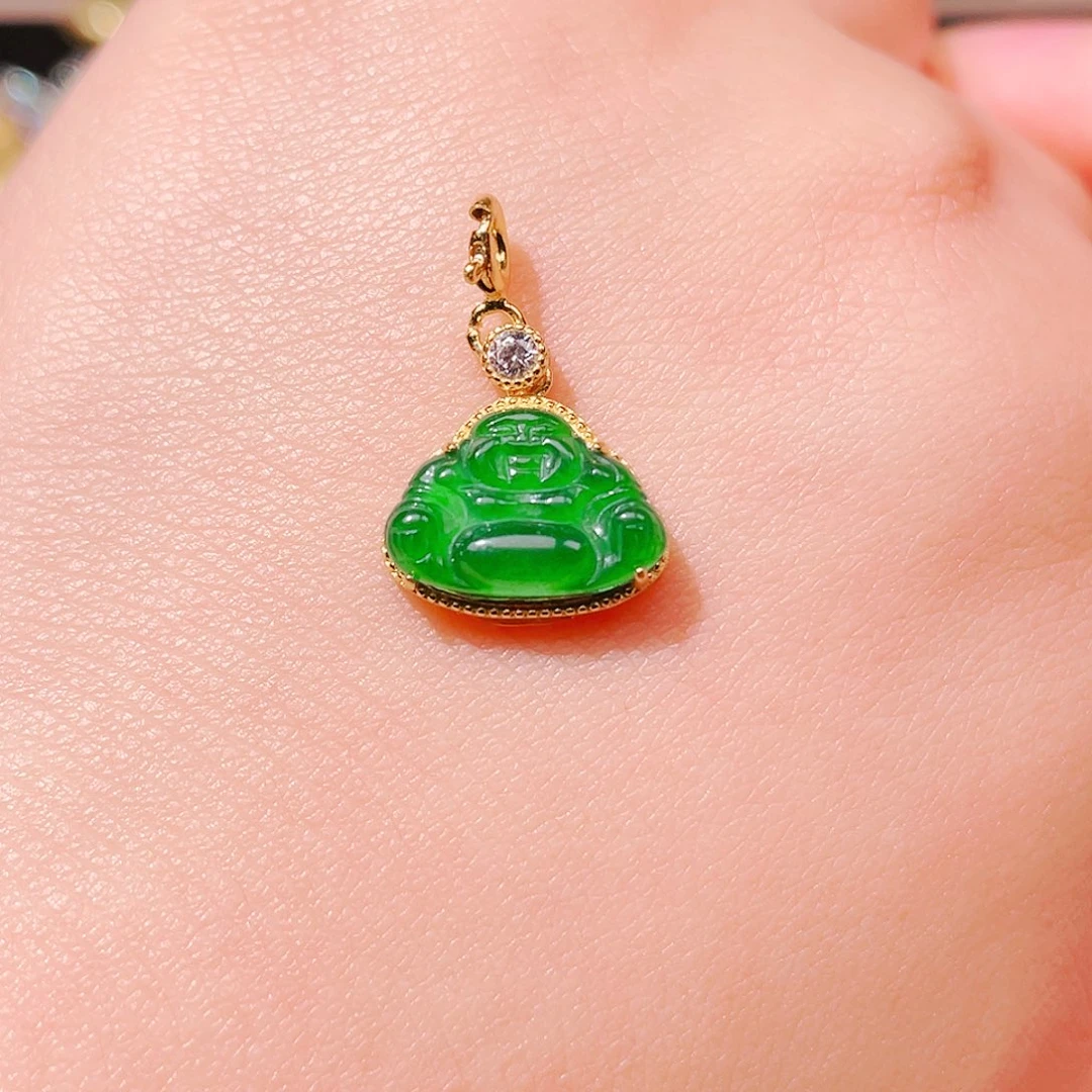 翡翠吊坠(不含链)银S925镶嵌