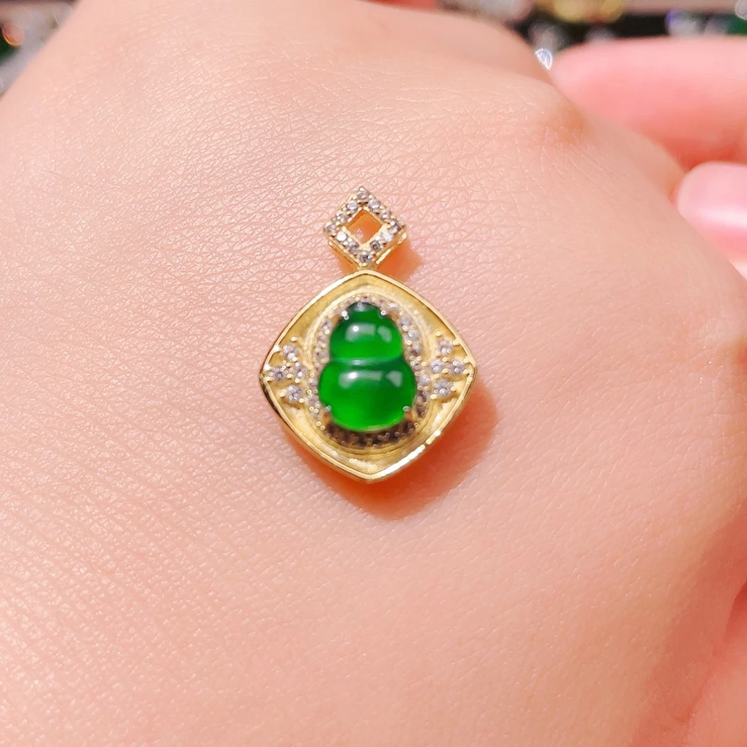 翡翠吊坠(不含链)银S925镶嵌