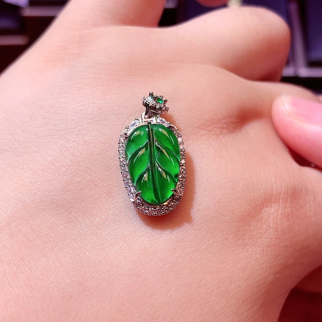 翡翠吊坠(不含链)银S925镶嵌
