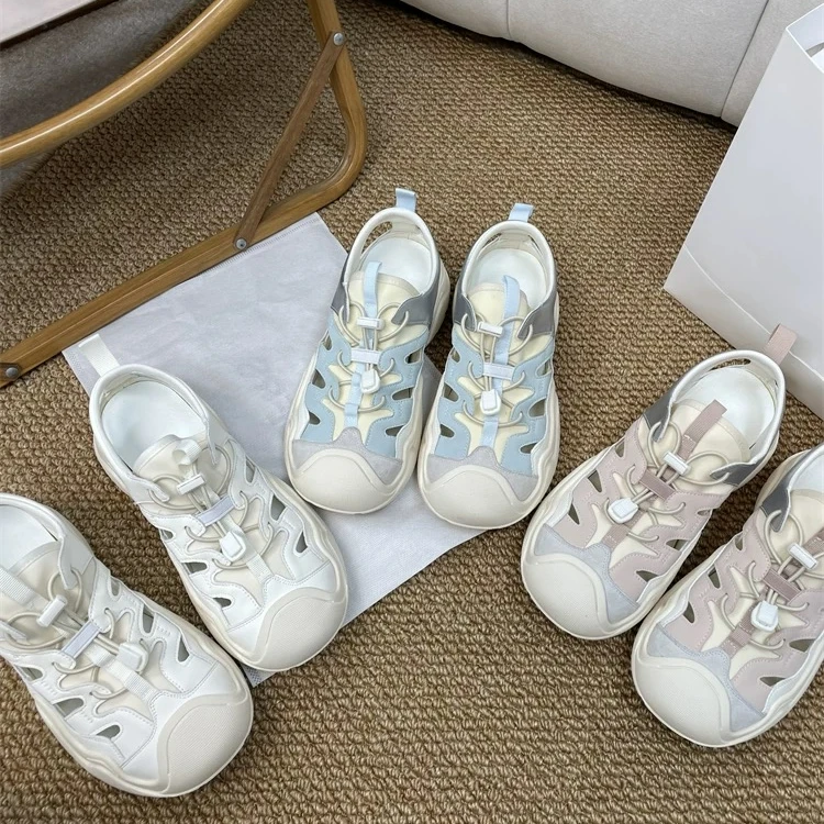 夏季ins女鞋百搭镂空增高设计款透气增高减震韩版休闲鞋RX07-1229