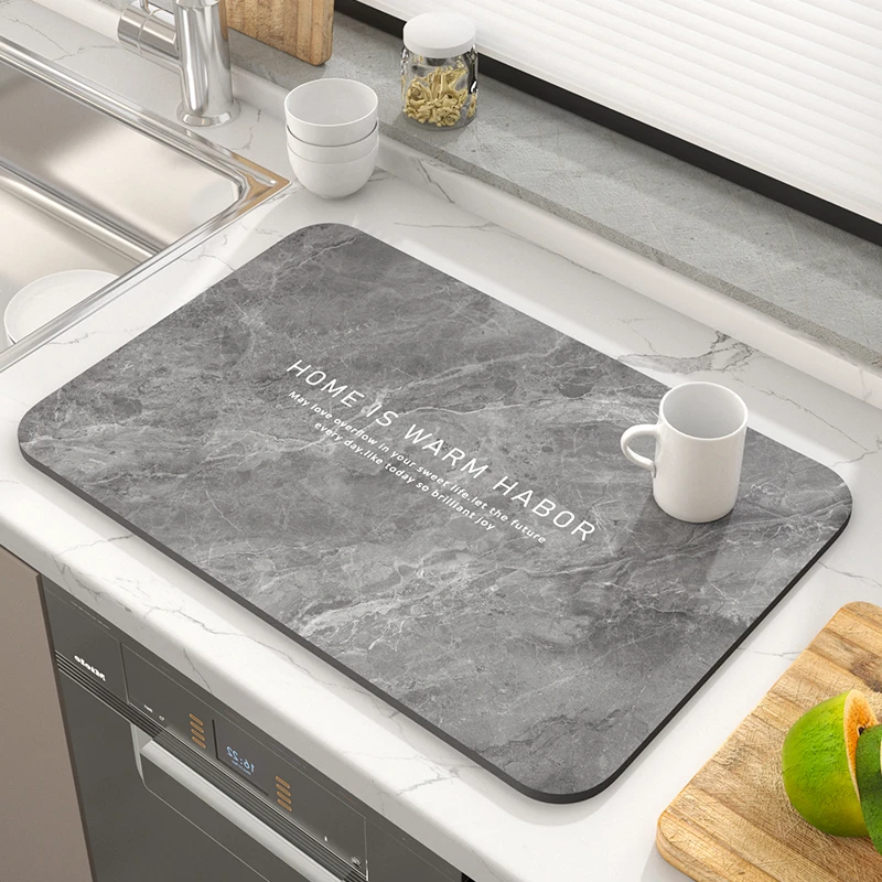 厨房台面沥水垫硅藻泥吸水垫桌面餐具干燥垫杯垫免洗茶台吧台垫子