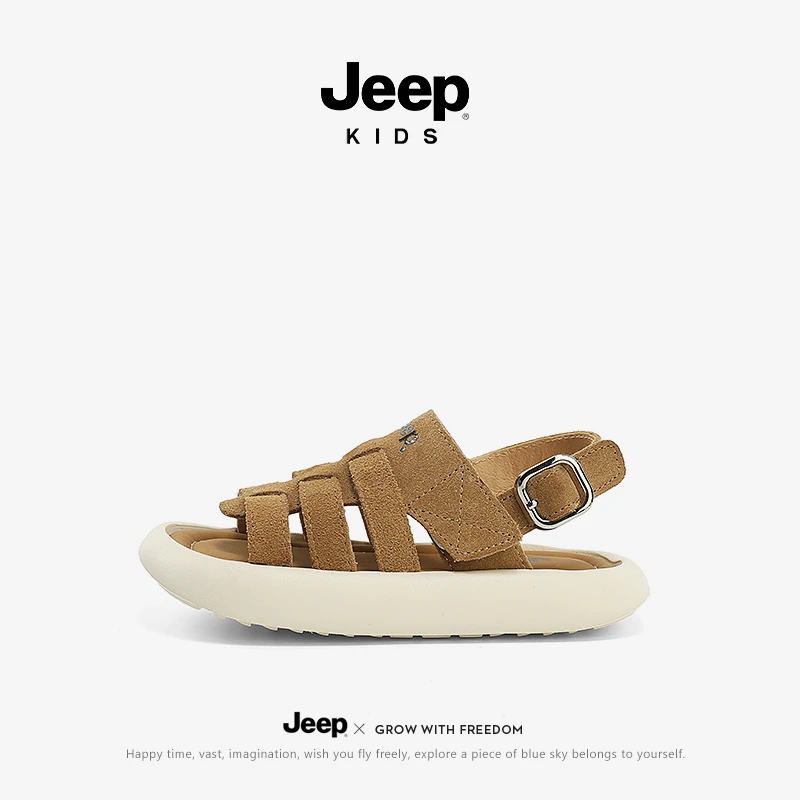 JEEP吉普儿童鞋夏季新款透气凉鞋男童软底运动鞋女童休闲鞋沙滩鞋
