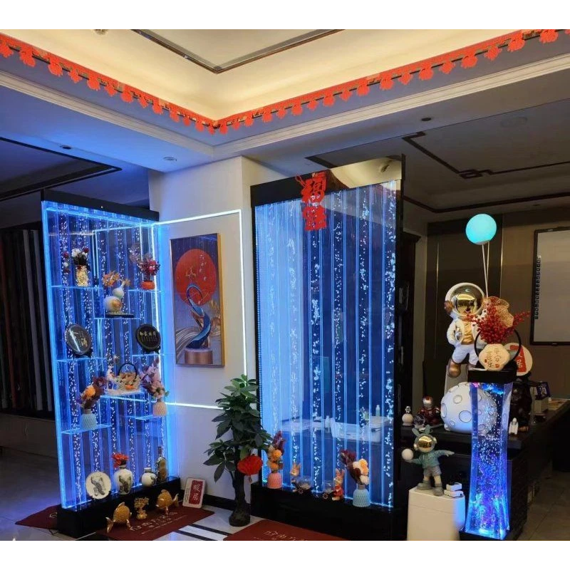 丰华新款水幕屏风隔断玄关定制客餐厅卫生间半墙水幕墙隔断屏网红