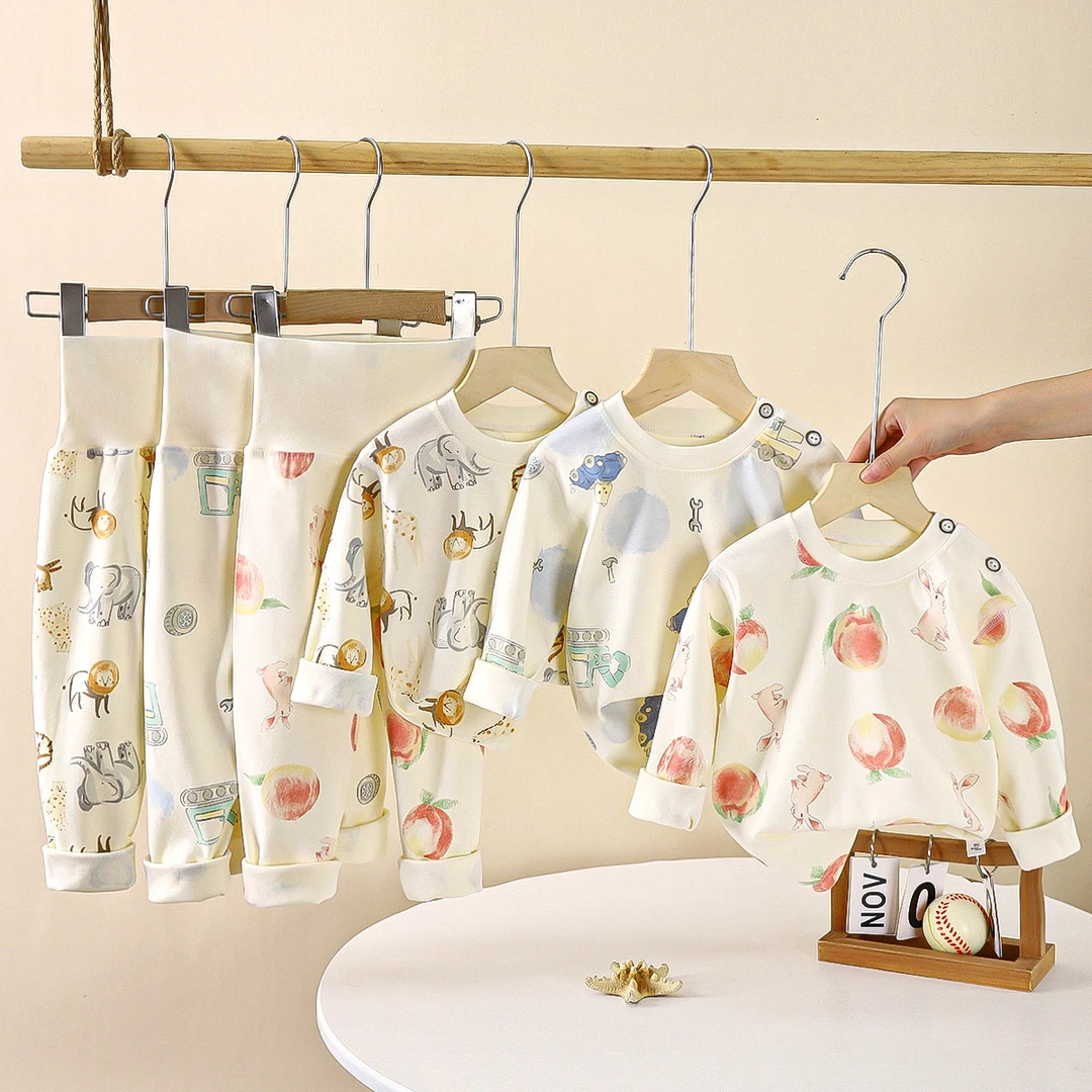 排湿吸汗吸汗保暖简约秋衣裤长袖打底男童婴儿家居服春秋儿童宝宝