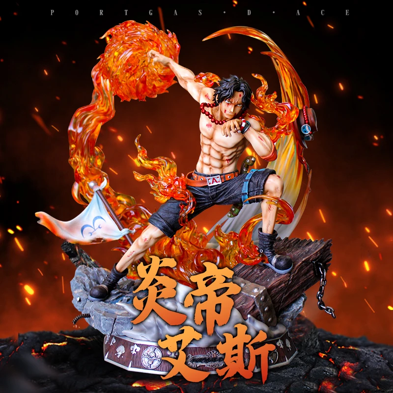 海贼王手办 PT炎帝艾斯 战斗三兄弟 共鸣 超大型发光模型摆件雕像