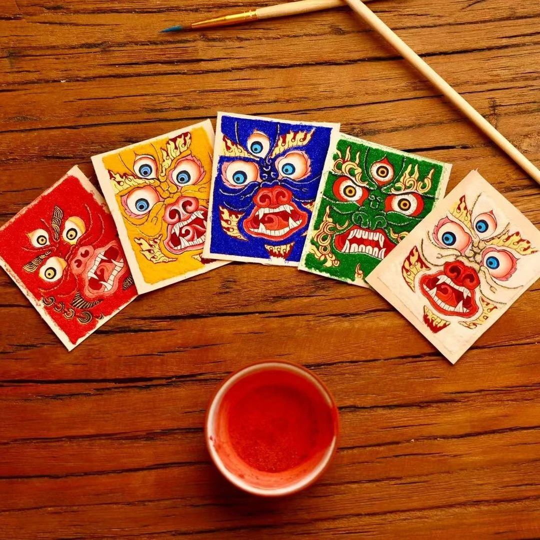 精品粗矿砂立体五路CC唐卡创意品