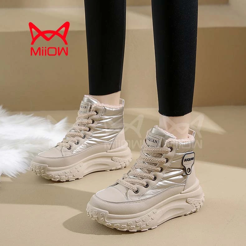 保暖搭子猫人冬季新款运动版雪地靴女韩版百搭加绒休闲鞋加厚棉鞋