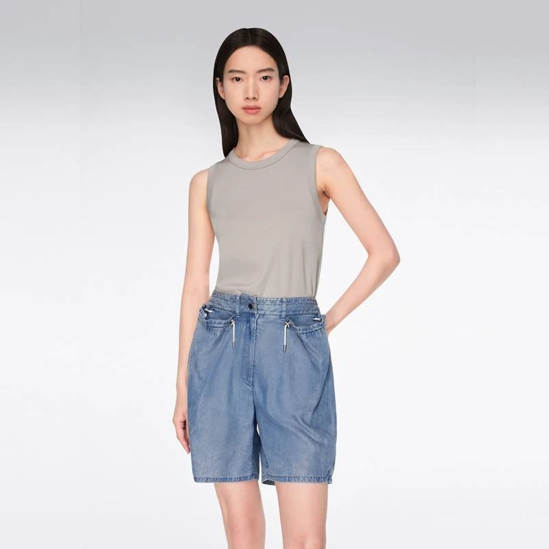OVV春夏新款女装基础圆领罗纹棉质无袖休闲背心T恤GNTDJ14002A