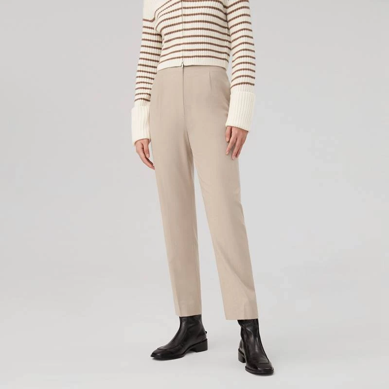 OVV秋冬新款女装后腰橡筋简洁利落羊毛套装西裤GTXFJ33108A