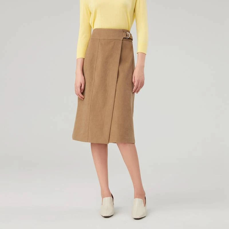 OVV秋冬新款女装麂皮绒质感基础易搭一片式中款半身裙GQDDJ33104A