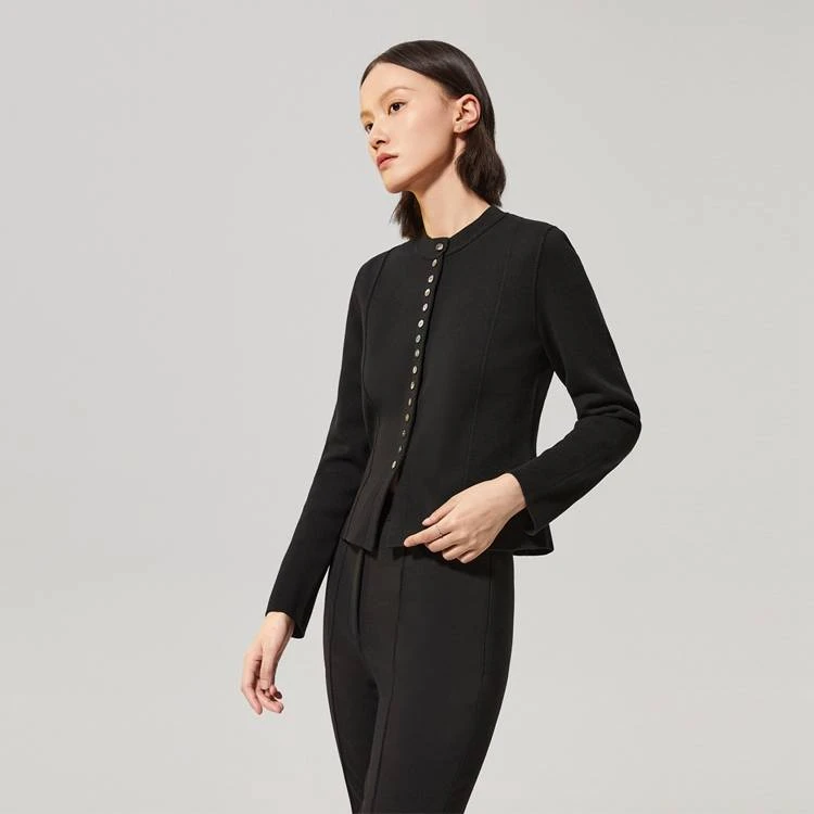 【可机洗黄金羊毛】OVV秋冬新款复古风纪扣针织外套GWZAJ32105A