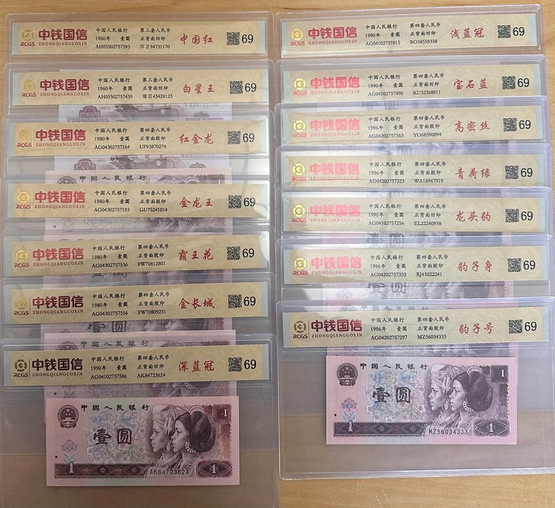 第四套人民币/壹圆版别/鉴定评级